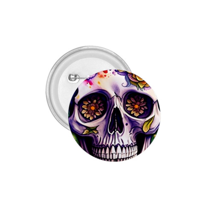 Gothic Sugar Skull 1.75  Buttons