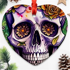 Gothic Sugar Skull Ornament (heart)