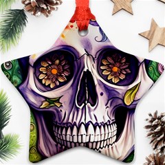 Gothic Sugar Skull Ornament (star)