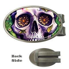 Gothic Sugar Skull Money Clips (oval)  by GardenOfOphir