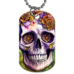 Gothic Sugar Skull Dog Tag (one Side) by GardenOfOphir