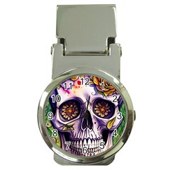 Gothic Sugar Skull Money Clip Watches by GardenOfOphir