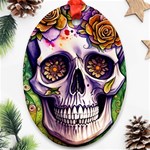 Gothic Sugar Skull Oval Ornament (Two Sides) Back