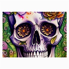 Gothic Sugar Skull Large Glasses Cloth (2 Sides) by GardenOfOphir