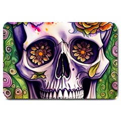 Gothic Sugar Skull Large Doormat by GardenOfOphir