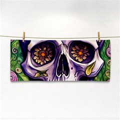 Gothic Sugar Skull Hand Towel by GardenOfOphir