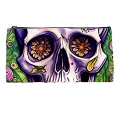 Gothic Sugar Skull Pencil Case by GardenOfOphir