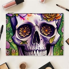 Gothic Sugar Skull Cosmetic Bag (xl) by GardenOfOphir