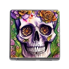 Gothic Sugar Skull Memory Card Reader (square 5 Slot) by GardenOfOphir