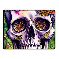 Gothic Sugar Skull Fleece Blanket (small) by GardenOfOphir