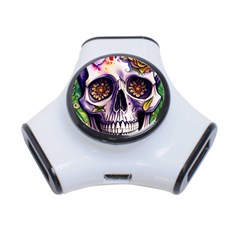 Gothic Sugar Skull 3-port Usb Hub