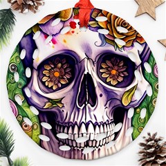 Gothic Sugar Skull Ornament (round Filigree)