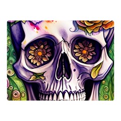 Gothic Sugar Skull Two Sides Premium Plush Fleece Blanket (mini) by GardenOfOphir