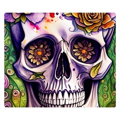 Gothic Sugar Skull Two Sides Premium Plush Fleece Blanket (small) by GardenOfOphir