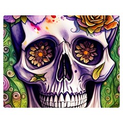 Gothic Sugar Skull Two Sides Premium Plush Fleece Blanket (medium) by GardenOfOphir