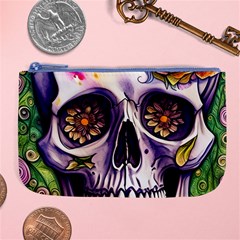 Gothic Sugar Skull Large Coin Purse by GardenOfOphir