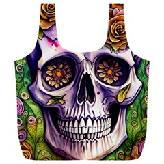 Gothic Sugar Skull Full Print Recycle Bag (xxl) by GardenOfOphir