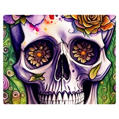 Gothic Sugar Skull Premium Plush Fleece Blanket (medium) by GardenOfOphir