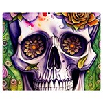 Gothic Sugar Skull Premium Plush Fleece Blanket (Medium) 60 x50  Blanket Front