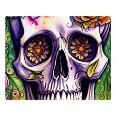 Gothic Sugar Skull Premium Plush Fleece Blanket (large) by GardenOfOphir