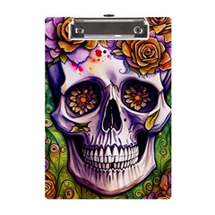 Gothic Sugar Skull A5 Acrylic Clipboard by GardenOfOphir