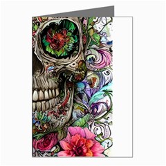 Retro Floral Skull Greeting Cards (pkg Of 8)