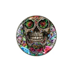 Retro Floral Skull Hat Clip Ball Marker (4 Pack) by GardenOfOphir