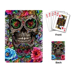 Retro Floral Skull Playing Cards Single Design (rectangle)