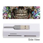 Retro Floral Skull Memory Card Reader (Stick) Front