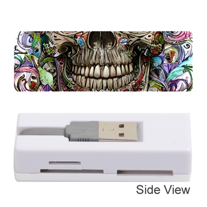 Retro Floral Skull Memory Card Reader (Stick)