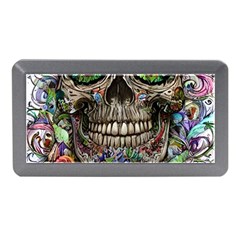 Retro Floral Skull Memory Card Reader (mini) by GardenOfOphir