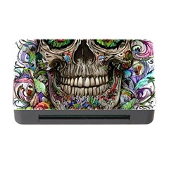 Retro Floral Skull Memory Card Reader With Cf by GardenOfOphir