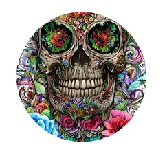 Retro Floral Skull Mini Round Pill Box (pack Of 3) by GardenOfOphir