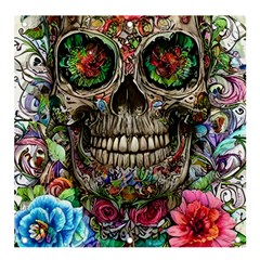 Retro Floral Skull Banner And Sign 4  X 4  by GardenOfOphir