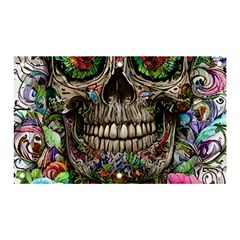 Retro Floral Skull Banner And Sign 5  X 3  by GardenOfOphir