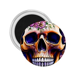 Bone Skull Floral 2 25  Magnets by GardenOfOphir