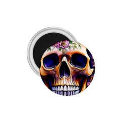 Bone Skull Floral 1 75  Magnets by GardenOfOphir