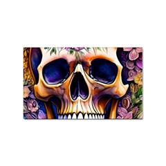 Bone Skull Floral Sticker Rectangular (100 Pack) by GardenOfOphir