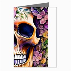 Bone Skull Floral Greeting Cards (pkg Of 8)