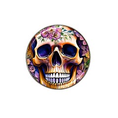 Bone Skull Floral Hat Clip Ball Marker by GardenOfOphir