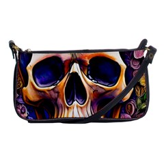 Bone Skull Floral Shoulder Clutch Bag by GardenOfOphir