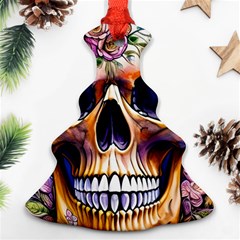 Bone Skull Floral Ornament (christmas Tree) 