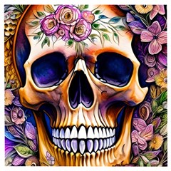 Bone Skull Floral Wooden Puzzle Square by GardenOfOphir