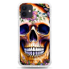 Bone Skull Floral Iphone 12 Mini Tpu Uv Print Case	 by GardenOfOphir