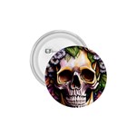 Death Skull Floral 1.75  Buttons Front