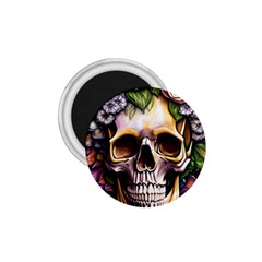 Death Skull Floral 1 75  Magnets by GardenOfOphir