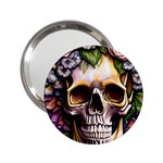 Death Skull Floral 2.25  Handbag Mirrors Front