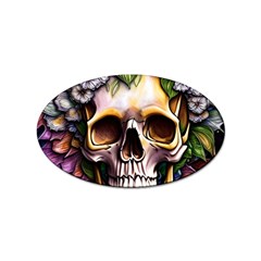 Death Skull Floral Sticker Oval (100 Pack) by GardenOfOphir