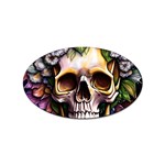 Death Skull Floral Sticker Oval (100 pack) Front