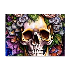 Death Skull Floral Sticker A4 (100 Pack) by GardenOfOphir